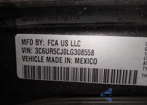 2020 Ram 2500 Tradesman 4X4 6'4 Box from USA, damaged, VIN 3C6UR5CJ0LG308558